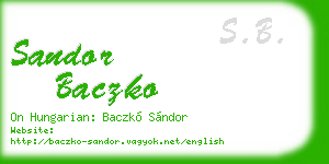 sandor baczko business card